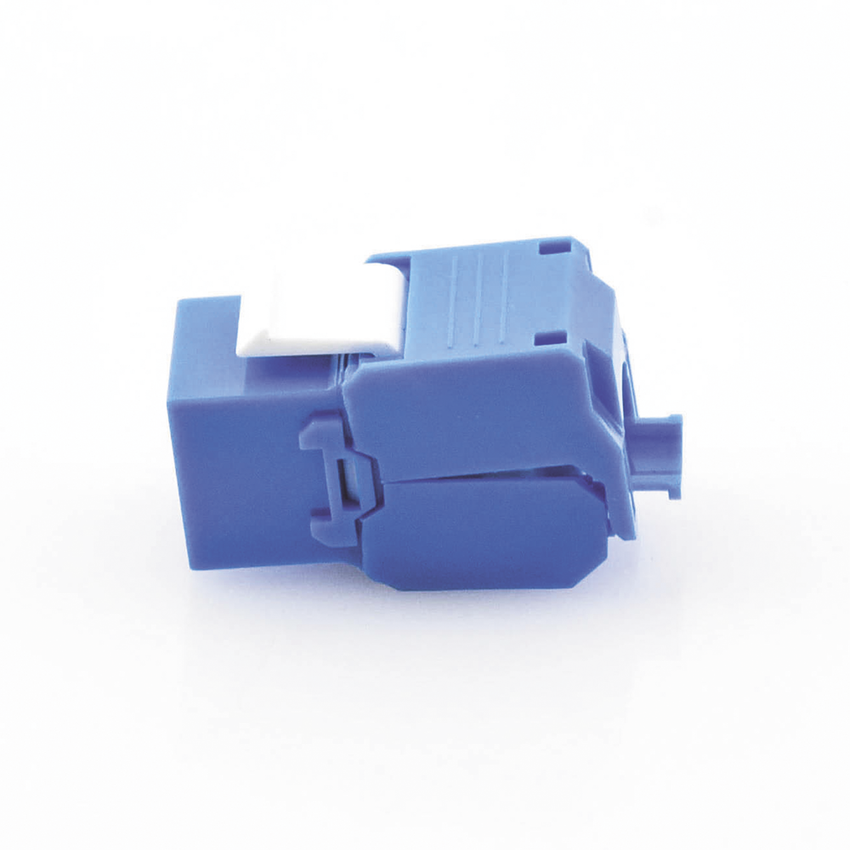 Módulo Jack Keystone Cat5e (Toolless), con Terminación en Ángulo 180 - Color Azul, Compatible con Faceplate y Patchpanel Linkedpro