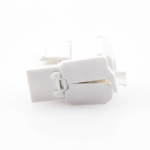 Módulo Jack Keystone Cat5e (Toolless), con Terminación en Ángulo 180 - Color Blanco, Compatible con Faceplate y Patchpanel Linkedpro