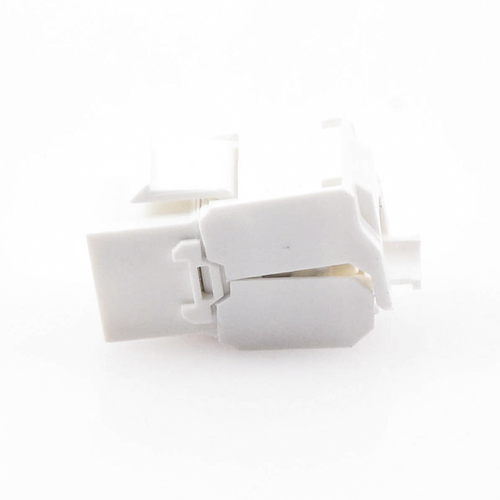 Módulo Jack Keystone Cat5e (Toolless), con Terminación en Ángulo 180 - Color Blanco, Compatible con Faceplate y Patchpanel Linkedpro
