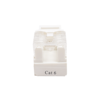 Módulo Jack Keystone Cat6 con Terminación 110 (Punchdown) para Faceplate - Color Blanco