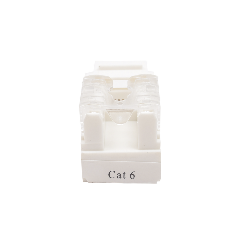 Módulo Jack Keystone Cat6 con Terminación 110 (Punchdown) para Faceplate - Color Blanco