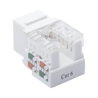 Módulo Jack Keystone Cat6 con Terminación 110 (Punchdown) para Faceplate - Color Blanco