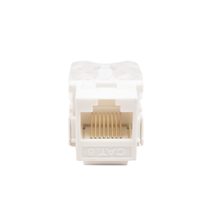 Módulo Jack Keystone Cat6 con Terminación 110 (Punchdown) para Faceplate - Color Blanco