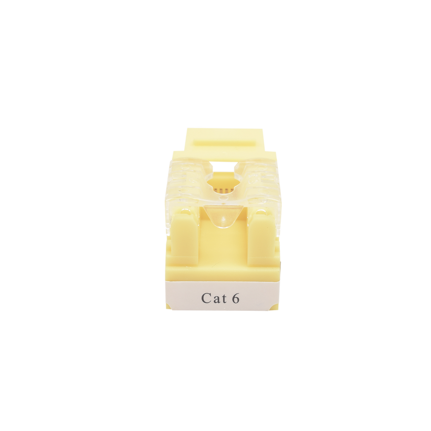 Módulo Jack Keystone Cat6 con Terminación 110 (Punchdown) para Faceplate - Color Amarillo
