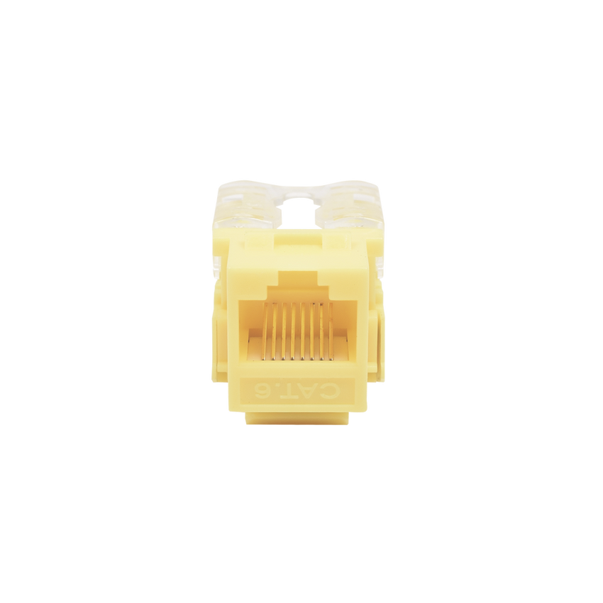Módulo Jack Keystone Cat6 con Terminación 110 (Punchdown) para Faceplate - Color Amarillo