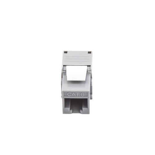 Módulo Jack Keystone Cat6 (Toolless), con Terminación en Ángulo 180 Grados Color Gris, Compatible con Faceplate y Patchpanel Linkedpro
