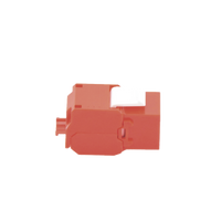 Módulo Jack Keystone Cat6 (Toolless), con Terminación en Ángulo 180 - Color Rojo, Compatible con Faceplate y Patchpanel Linkedpro
