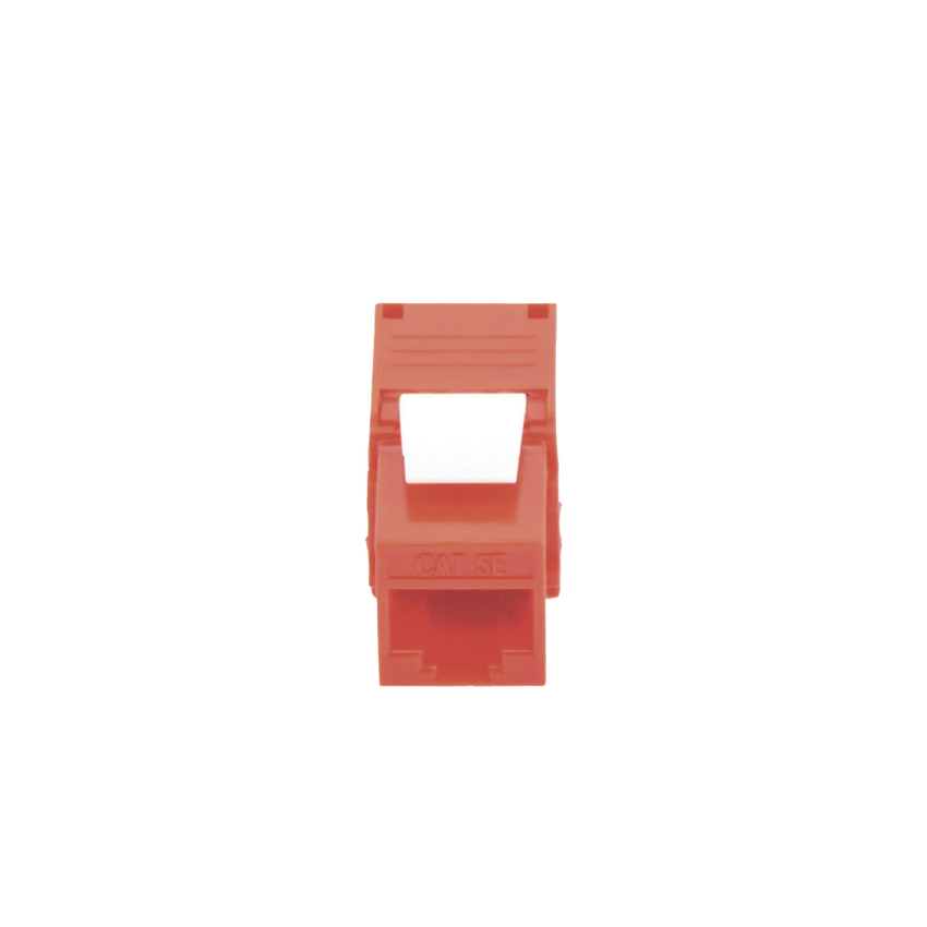 Módulo Jack Keystone Cat6 (Toolless), con Terminación en Ángulo 180 - Color Rojo, Compatible con Faceplate y Patchpanel Linkedpro