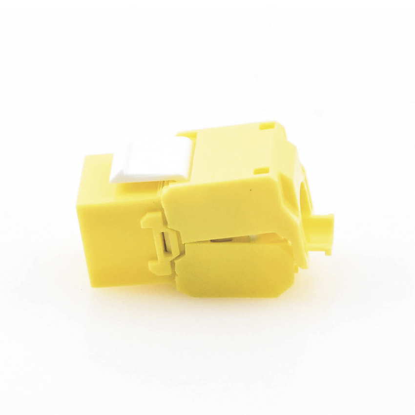 Módulo Jack Keystone Cat6 (Toolless), con Terminación en Ángulo 180 - Color Amarillo, Compatible con Faceplate y Patchpanel Linkedpro