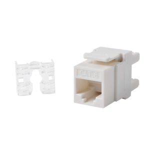 Módulo Jack Keystone Cat6 con terminación 110 (Punchdown) ángulo 180 º  Color Blanco