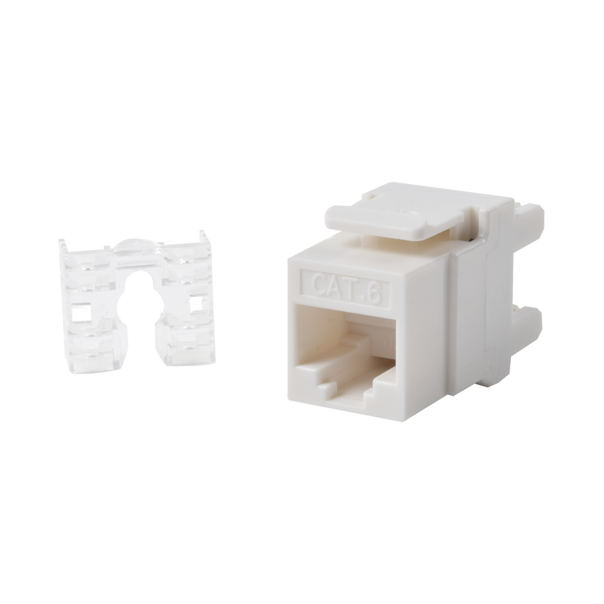 Módulo Jack Keystone Cat6 con terminación 110 (Punchdown) ángulo 180 º  Color Blanco