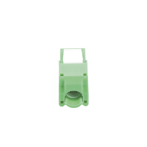 Módulo Jack Keystone Cat6A (Toolless), con Terminación en Ángulo 180 - Color Verde, Compatible con Faceplate y Patchpanel Linkedpro