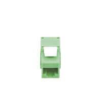 Módulo Jack Keystone Cat6A (Toolless), con Terminación en Ángulo 180 - Color Verde, Compatible con Faceplate y Patchpanel Linkedpro