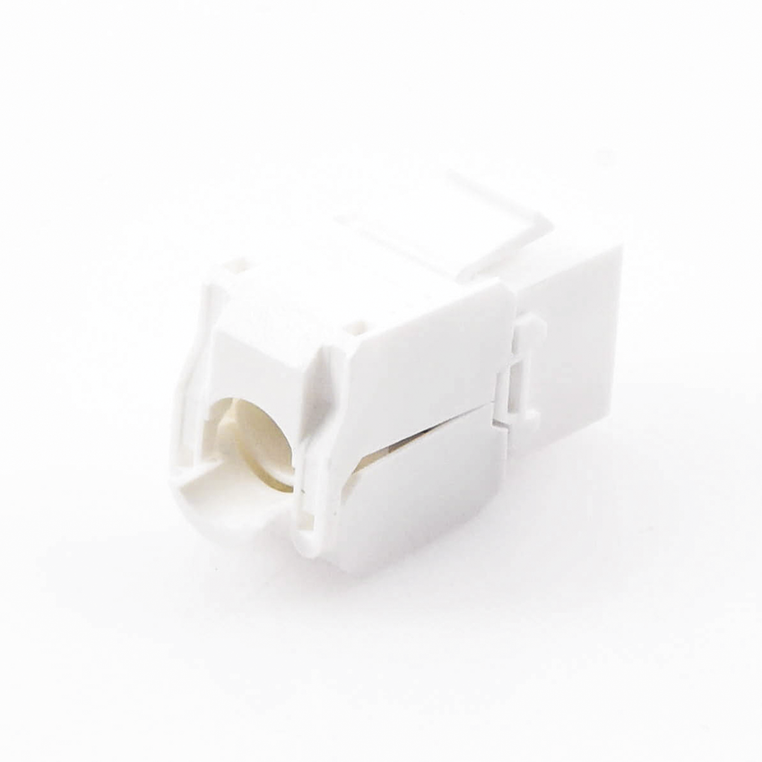Módulo Jack Keystone Cat6A (Toolless), con Terminación en Ángulo 180 Grados Color Blanco, Compatible con Faceplate y Patchpanel Linkedpro