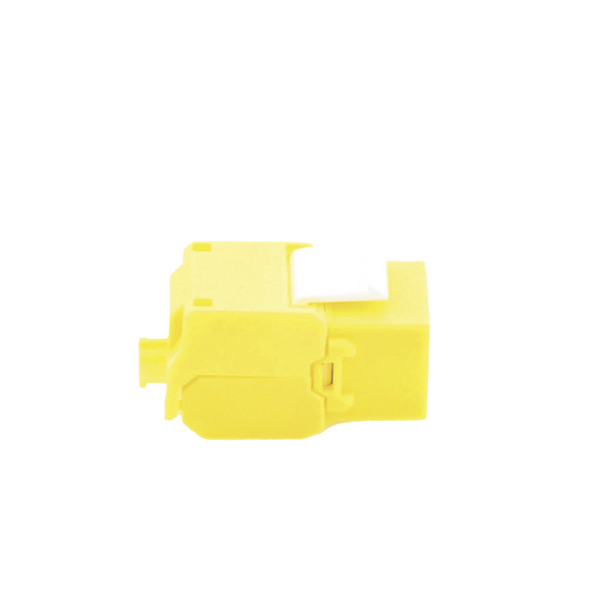 Módulo Jack Keystone Cat6A (Toolless), con Terminación en Ángulo 180 - Color Amarillo, Compatible con Faceplate y Patchpanel Linkedpro