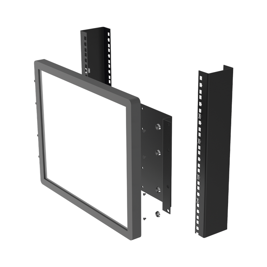 Montaje para Monitor VESA 75x75 hasta 200x200. Compatible con rack 19" 5U.