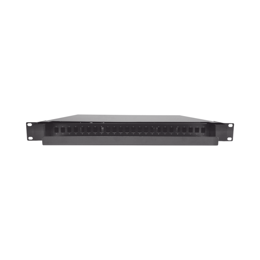 Distribuidor de Fibra Óptica Deslizable, Vacío, 19 Pulgadas (48.26 cm), Acepta 24 Adaptadores LC Duplex o LC Simplex o 24 SC Simplex, 1U