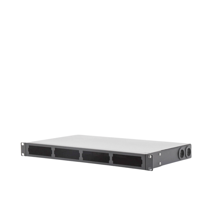 Distribuidor de Fibra Óptica Vacío 19 Pulgadas, Acepta 4 Placas Acopladoras de Linkedpro, Hasta 24 Fibras, 1UR, Incluye Charola de Empalme