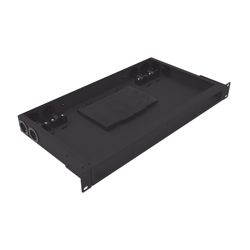 Distribuidor de Fibra Óptica Vacío 19 Pulgadas, Acepta 4 Placas Acopladoras de Linkedpro, Hasta 24 Fibras, 1UR, Incluye Charola de Empalme