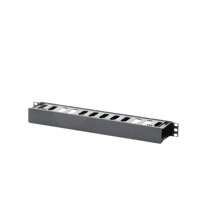 Organizador de Cables Horizontal de 1U para Rack de 19", Fabricado en Polímero Resistente a Deformaciones y Rayones