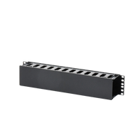 Organizador de Cables Horizontal de 2U para Rack de 19", Fabricado en Polímero Resistente a Deformaciones y Rayones