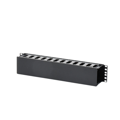Organizador de Cables Horizontal de 2U para Rack de 19", Fabricado en Polímero Resistente a Deformaciones y Rayones