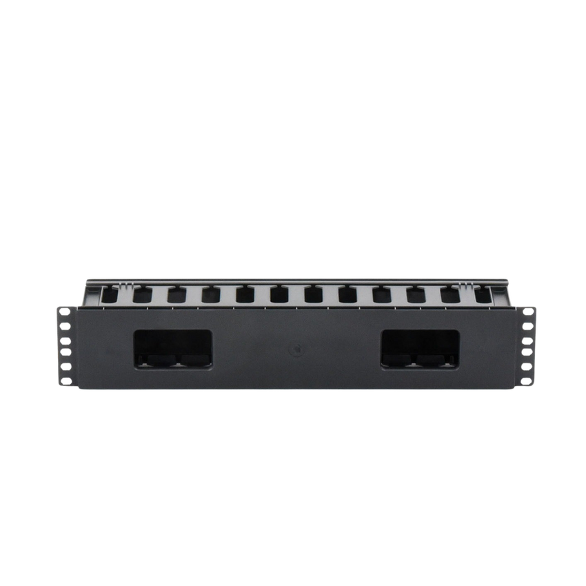 Organizador de Cables Horizontal de 2U para Rack de 19", Fabricado en Polímero Resistente a Deformaciones y Rayones