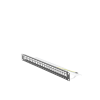 Patch Panel Modular Blindado (STP) de 24 Puertos, con Barra para Organizar Cable