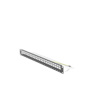 Patch Panel Modular Blindado (STP) de 24 Puertos, con Barra para Organizar Cable