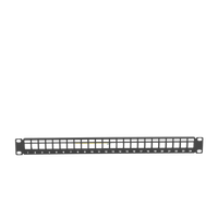 Patch Panel Modular Blindado (STP) de 24 Puertos, con Barra para Organizar Cable