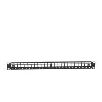 Patch Panel Modular sin Blindaje de 24 Puertos, 1U, con Barra para Organizar Cable