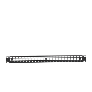 Patch Panel Modular sin Blindaje de 24 Puertos, 1U, con Barra para Organizar Cable