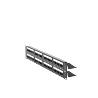 Panel de Parcheo de Impacto (110) UTP de 48 Puertos Cat5e 19 Pulgadas (48.26 cm), 2U con Barra para Organizar Cable