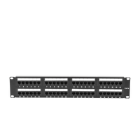 Panel de Parcheo de Impacto (110) UTP de 48 Puertos Cat5e 19 Pulgadas (48.26 cm), 2U con Barra para Organizar Cable
