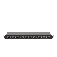Panel de Parcheo de Impacto Blindado (STP) de 24 Puertos Cat5e, 19 Pulgadas