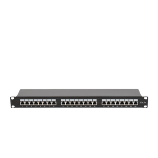 Panel de Parcheo de Impacto Blindado (STP) de 24 Puertos Cat5e, 19 Pulgadas