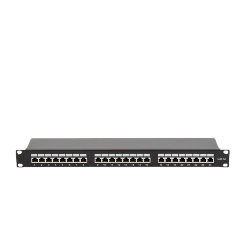 Panel de Parcheo de Impacto Blindado (STP) de 24 Puertos Cat5e, 19 Pulgadas