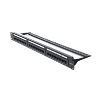 Panel de Parcheo de Impacto (110) UTP de 24 Puertos Cat6A, 19 Pulgadas (48.26 cm), con Barra para Organizar Cables y Espacio para Etiqueta