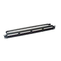 Panel de Parcheo de Impacto (110) UTP de 24 Puertos Cat6, 19 Pulgadas (48.26 cm), con Barra para Organizar Cable
