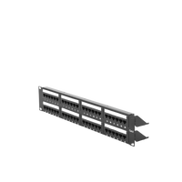 Panel de Parcheo de Impacto (110) UTP de 48 Puertos Cat6, 19 Pulgadas (48.26 cm), 2U, con Barra para Organizar Cable