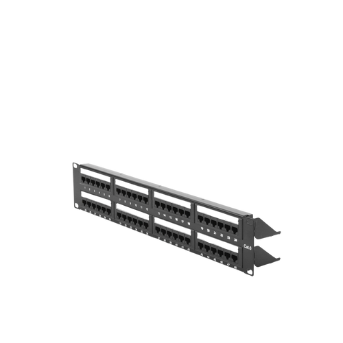 Panel de Parcheo de Impacto (110) UTP de 48 Puertos Cat6, 19 Pulgadas (48.26 cm), 2U, con Barra para Organizar Cable