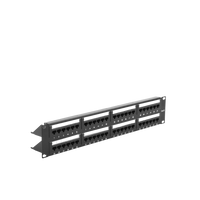 Panel de Parcheo de Impacto (110) UTP de 48 Puertos Cat6, 19 Pulgadas (48.26 cm), 2U, con Barra para Organizar Cable