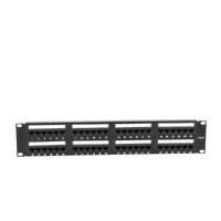 Panel de Parcheo de Impacto (110) UTP de 48 Puertos Cat6, 19 Pulgadas (48.26 cm), 2U, con Barra para Organizar Cable