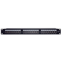 Panel de Parcheo de Impacto (110) Blindado (STP) de 24 Puertos Cat6, 19 Pulgadas