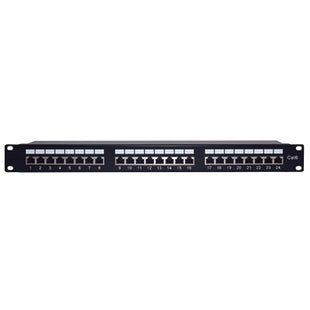 Panel de Parcheo de Impacto (110) Blindado (STP) de 24 Puertos Cat6, 19 Pulgadas