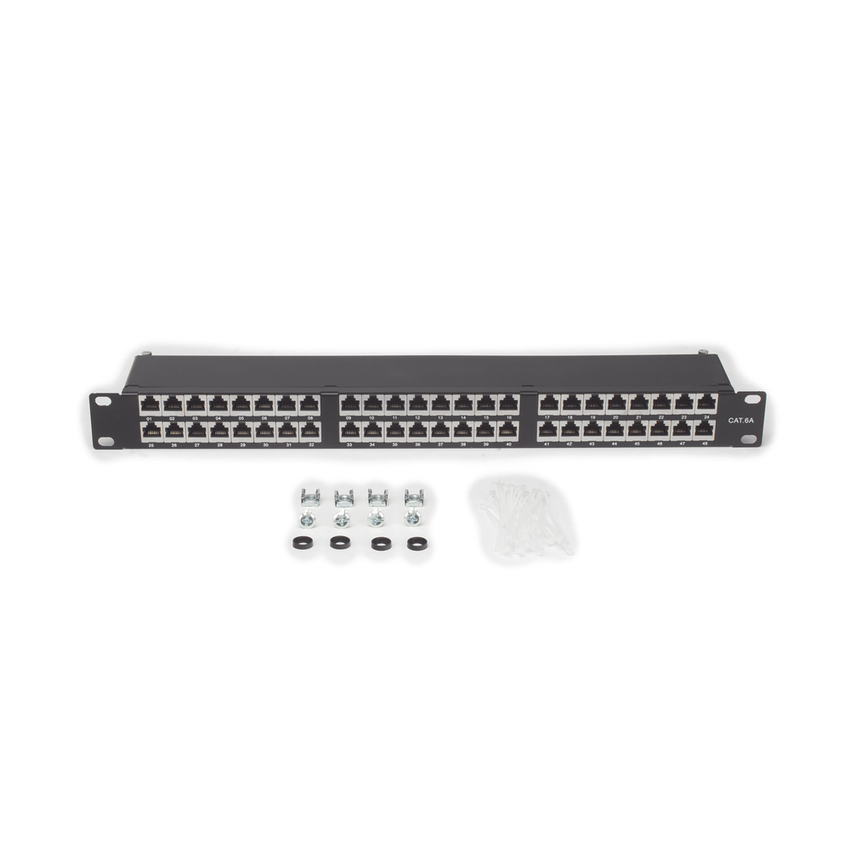 Panel de Parcheo de Impacto (110) Blindado de 48 Puertos Cat6A