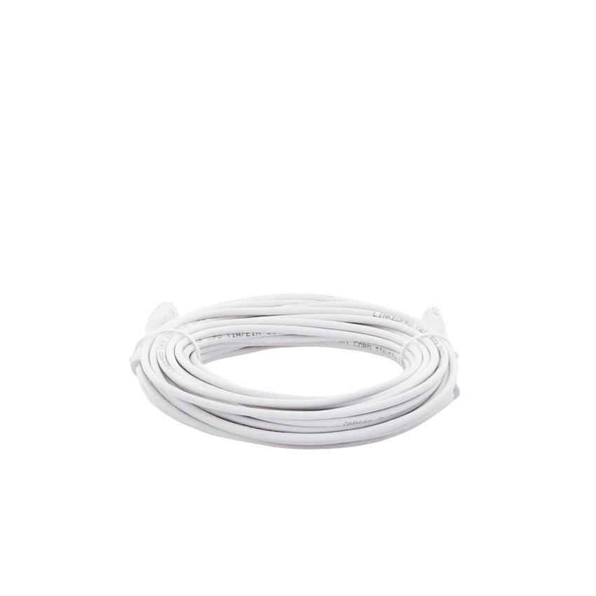 Mini Patch Cord Cat6 Ultra Slim 10 Metros (32.81 Pies) Blanco ? Ahorra Espacio sin Organizadores, con Bota Flexible