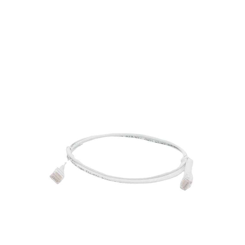 Mini Patch Cord Cat6 Ultra Slim 1 Metro (3.28 Pies) Blanco ? Ahorra Espacio sin Organizadores, con Bota Flexible