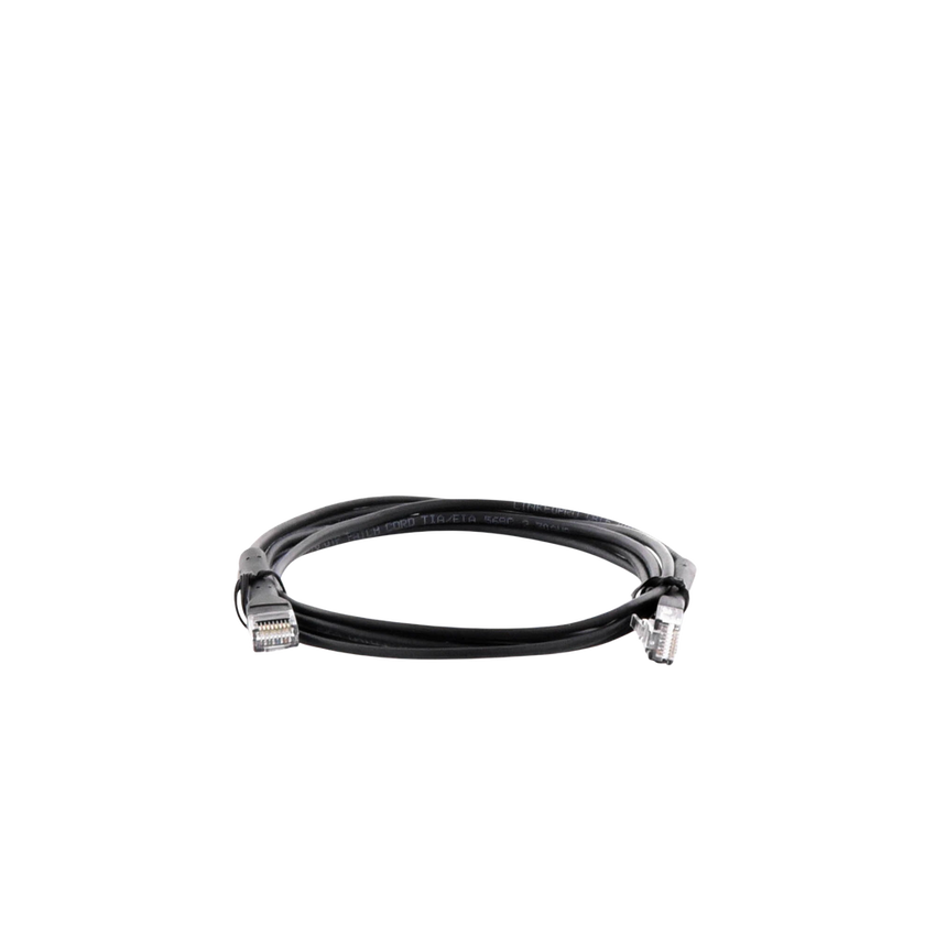 Mini Patch Cord Cat6 Ultra Slim 2 Metros (6.56 Pies) Negro ? Ahorra Espacio sin Organizadores, con Bota Flexible