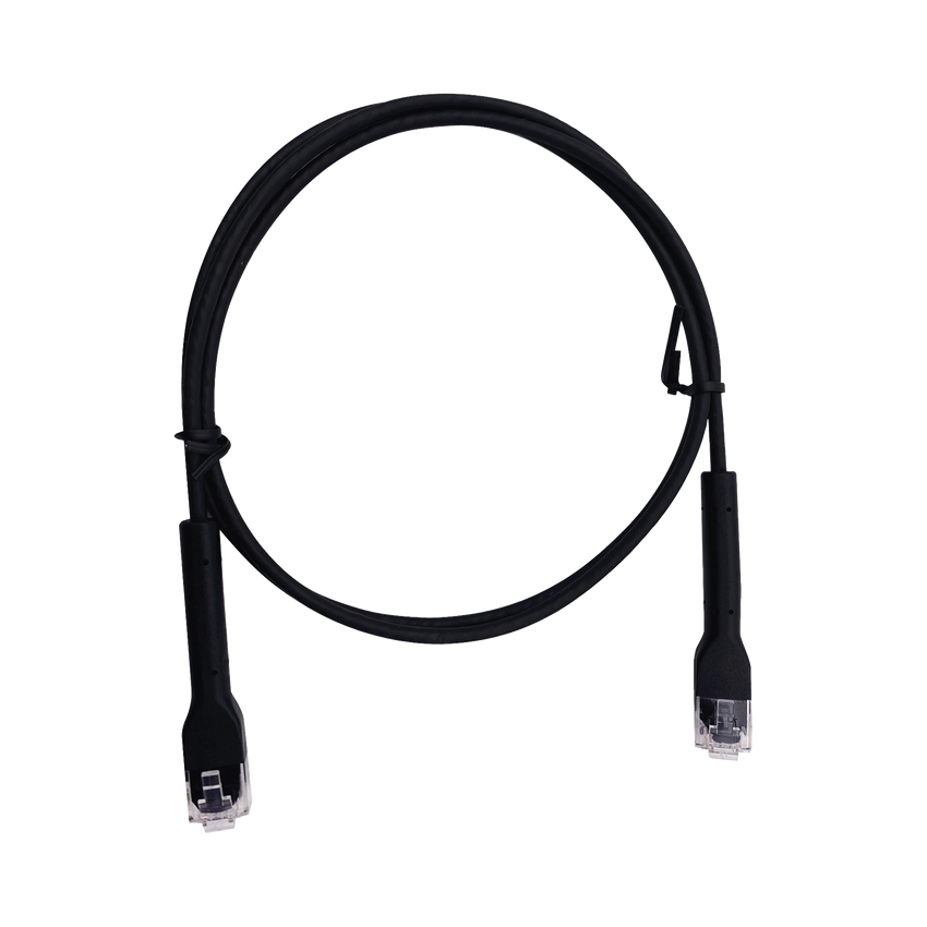 Mini Patch Cord Cat6 Ultra Slim 2 m Negro – Ahorra Espacio sin Organizadores, con Bota Flexible